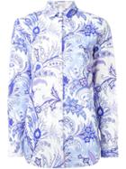 Etro Paisley Print Shirt, Women's, Size: 48, Blue, Cotton/spandex/elastane