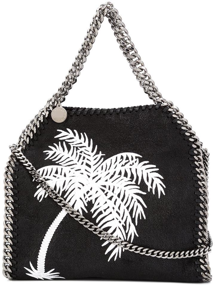 Stella Mccartney - Palm Tree Embroidered Falabella Tote - Women - Polyester - One Size, Black, Polyester