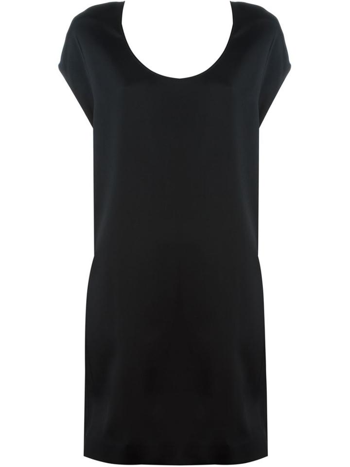 Agnona Round Neck T-shirt Dress, Women's, Size: Small, Black, Spandex/elastane/viscose