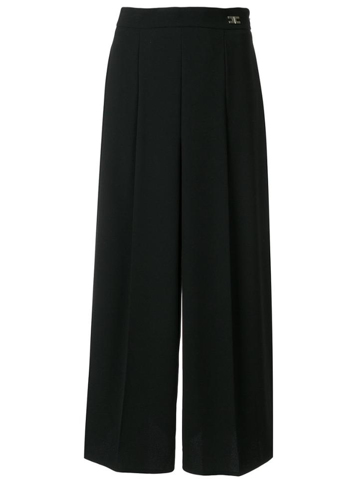 Elisabetta Franchi High Waisted Flared Trousers - Black