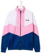 Msgm Kids Colour Block Track Jacket - Pink
