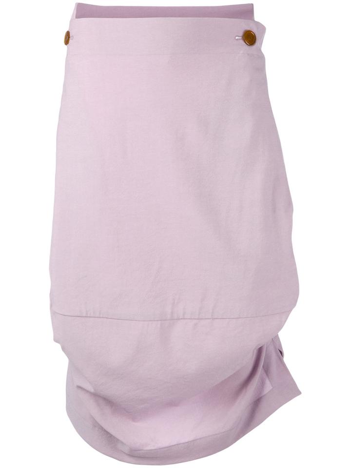 Vivienne Westwood - Asymmetric Drape Skirt - Women - Cotton/spandex/elastane/viscose/wool - 42, Pink/purple, Cotton/spandex/elastane/viscose/wool