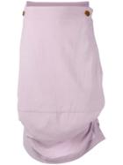 Vivienne Westwood - Asymmetric Drape Skirt - Women - Cotton/spandex/elastane/viscose/wool - 42, Pink/purple, Cotton/spandex/elastane/viscose/wool