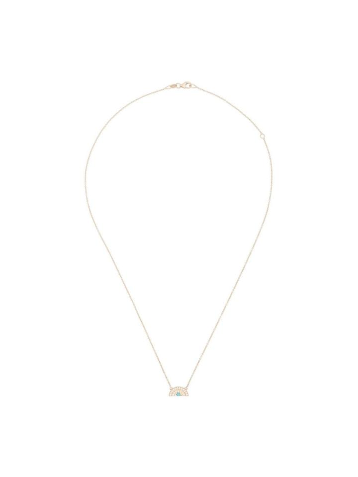 Andrea Fohrman 18k Yellow Gold Diamond And Turquoise Rainbow Necklace