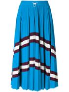 Valentino Striped Pleated Skirt - Blue