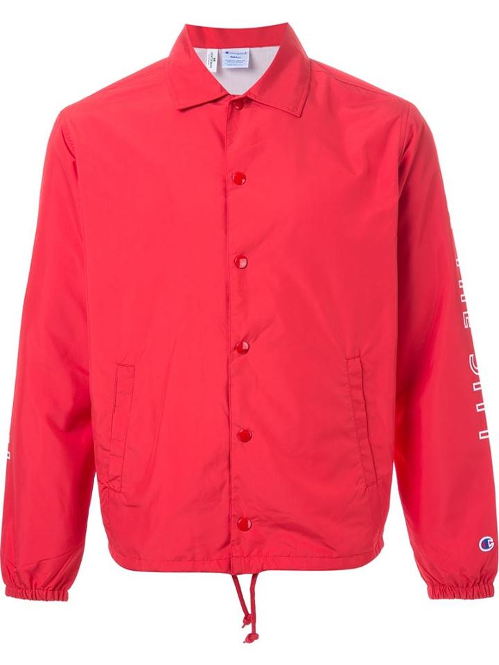 Mr. Gentleman Mr. Gentleman X Champion Sleeve Print Jacket, Men's, Size: Xl, Red, Cotton/polyester