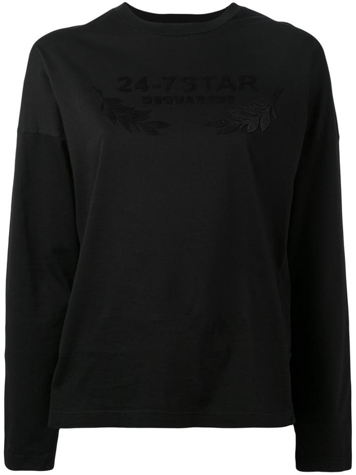 Dsquared2 - 24/7 Star Long Sleeved T-shirt - Women - Cotton - Xs, Black, Cotton