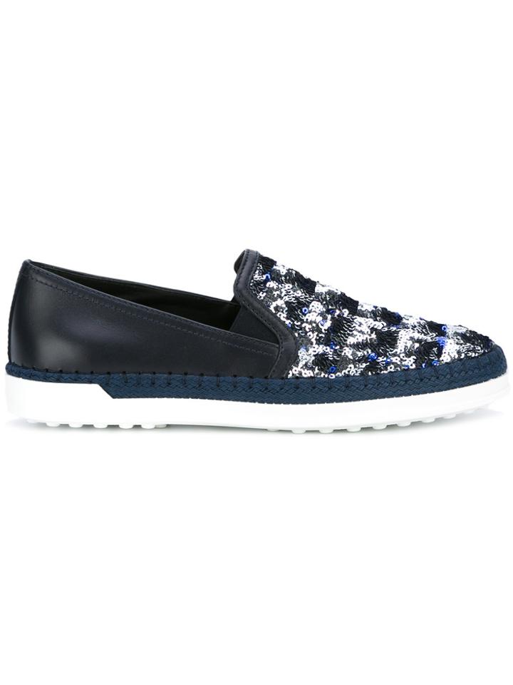 Tod's Sequin Embellished Slip-on Sneakers - Blue