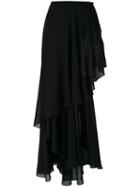 Saint Laurent - Asymmetric Skirt - Women - Silk/polyamide/spandex/elastane - 40, Black, Silk/polyamide/spandex/elastane