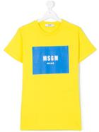 Msgm Kids Logo Print T-shirt - Yellow & Orange