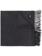 Givenchy Logo Plaque Tassel Scarf - Grey