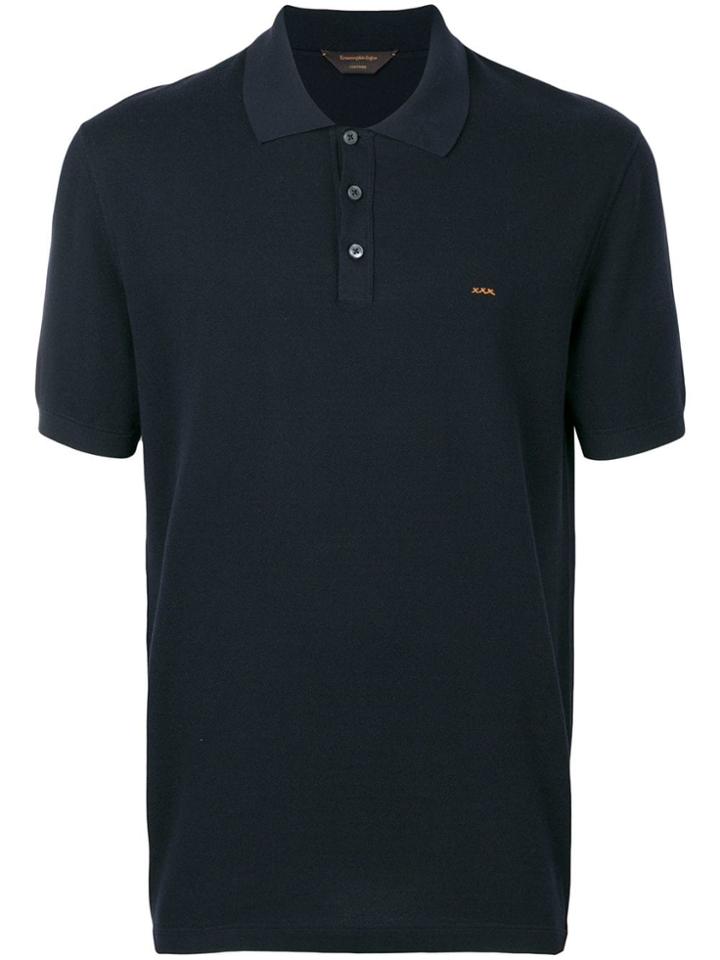 Ermenegildo Zegna Couture Shortsleeved Polo Shirt - Blue