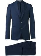 Tagliatore Pointed Lapel Two-piece Suit, Men's, Size: 48, Blue, Cupro/virgin Wool/cotton