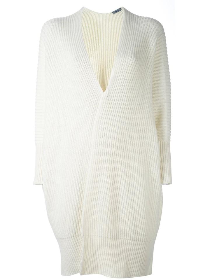Malo Ribbed Mid Cardigan, Women's, Size: Medium, White, Cashmere