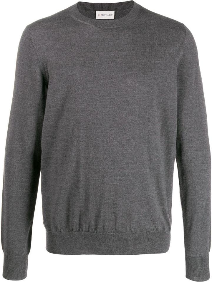 Moncler Crewneck Knitted Jumper - Grey