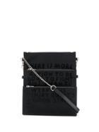 Mm6 Maison Margiela Charity Aids-print Shoulder Bag - Black