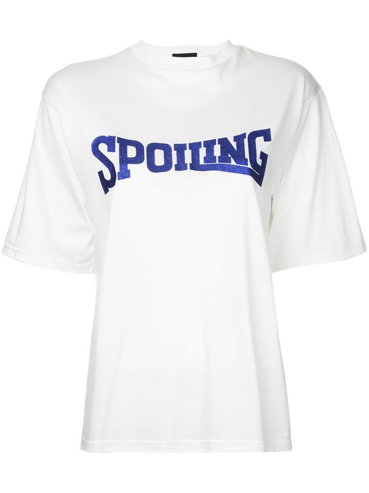 G.v.g.v. - Spoiling Glitter Print T-shirt - Women - Cotton/lyocell - Xs, Women's, White, Cotton/lyocell