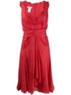 Céline Pre-owned Sweetheart Neck Dress - Red