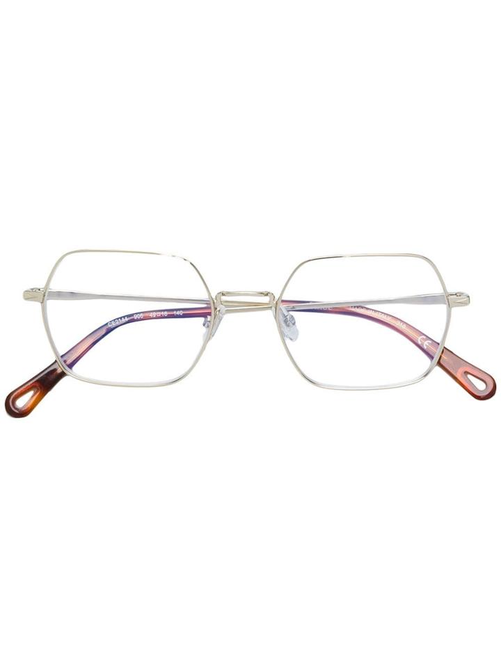 Chloé Eyewear Rectangular Frame Glasses - Metallic