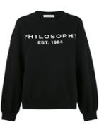 Philosophy Di Lorenzo Serafini - Logo Print Sweatshirt - Women - Cotton - M, Black, Cotton