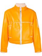 Gosha Rubchinskiy Cropped Zipped Jacket, Men's, Size: Medium, Yellow/orange, Polyester/acrylic/polyurethane