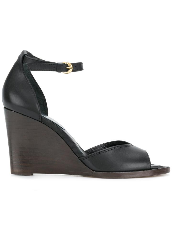 Vanessa Seward Frankie Wedge Sandals - Black