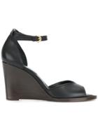 Vanessa Seward Frankie Wedge Sandals - Black