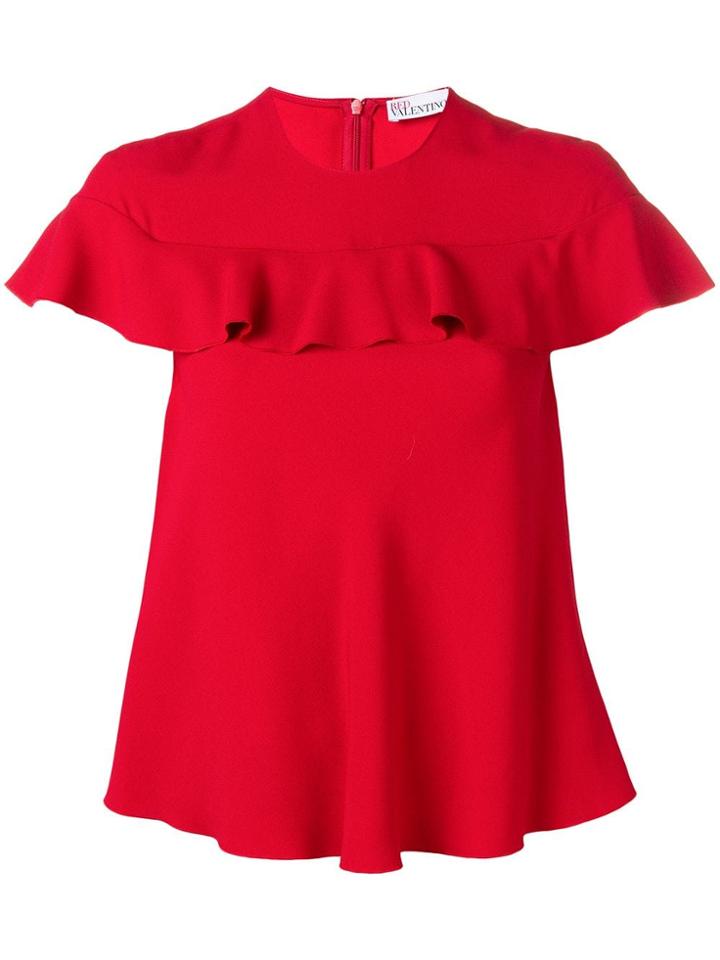 Red Valentino Ruffle Trim T-shirt