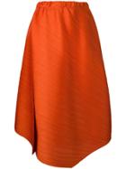 Pleats Please By Issey Miyake Micro-pleated Asymmetric Skirt - Orange