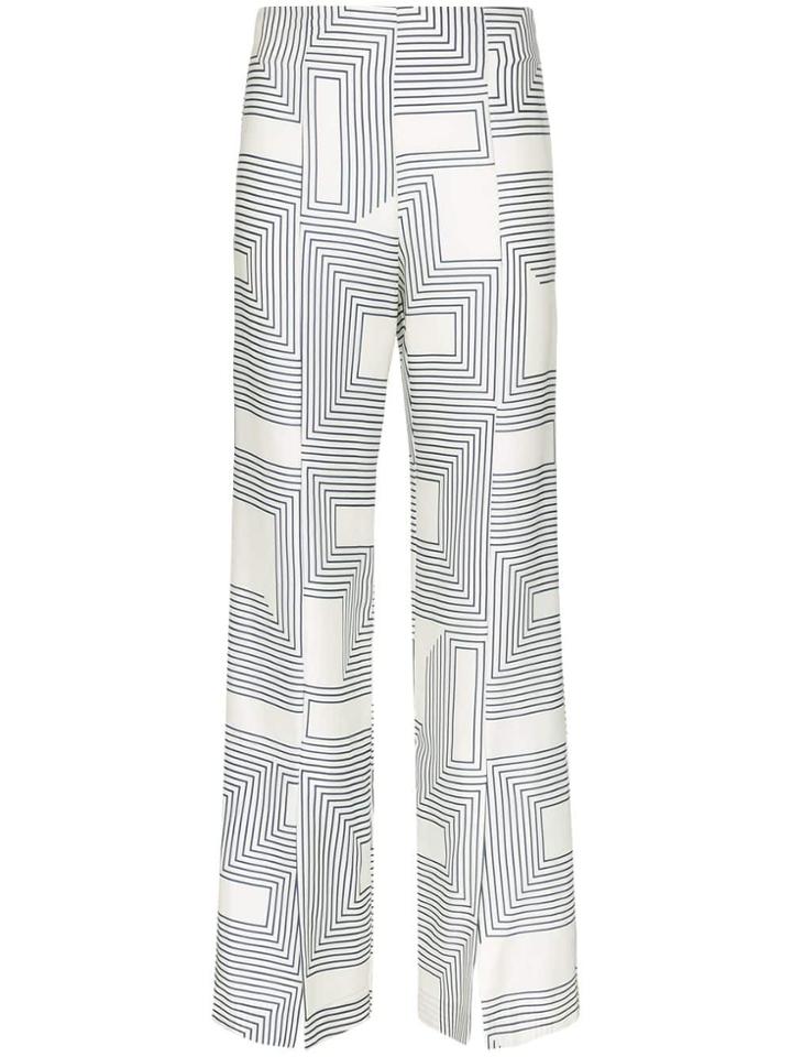 Low Classic Printed Palazzo Pants - Blue