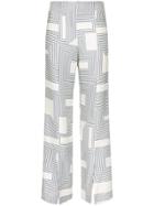 Low Classic Printed Palazzo Pants - Blue