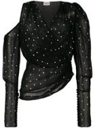 Magda Butrym Polka Dot One-shoulder Blouse - Black