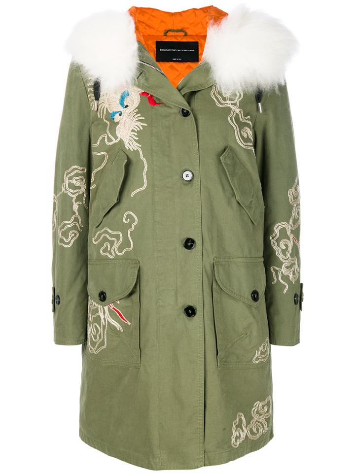 Ermanno Scervino Fur-lined Parka Coat - Green