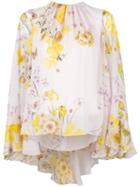 Giambattista Valli Floral Print Blouse, Women's, Size: 40, Pink/purple, Silk