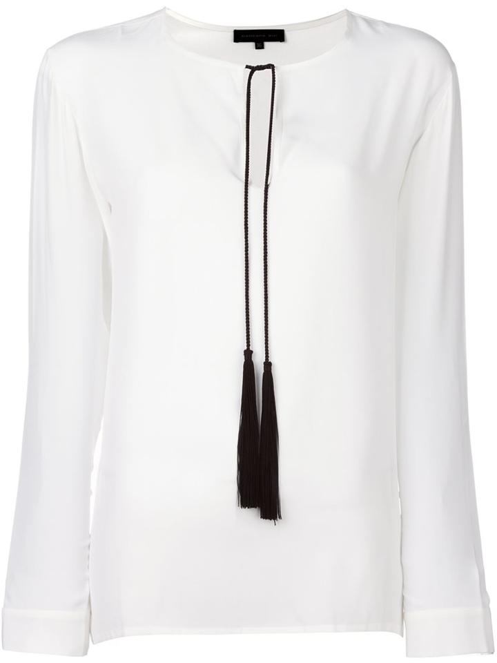 Barbara Bui Tassel Keyhole Detail Blouse, Women's, Size: 42, White, Silk