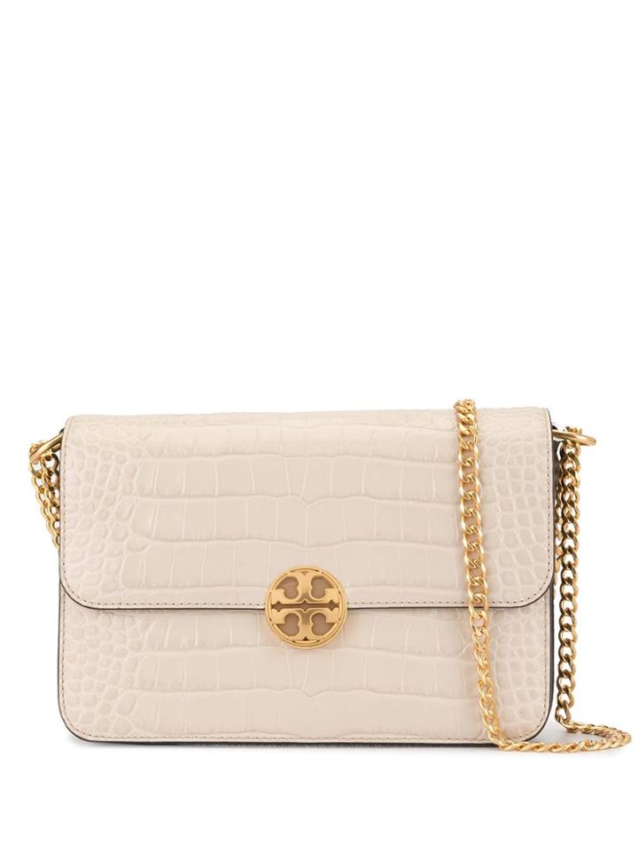 Tory Burch Chelsea Embossed Convertible Shoulder Bag - White