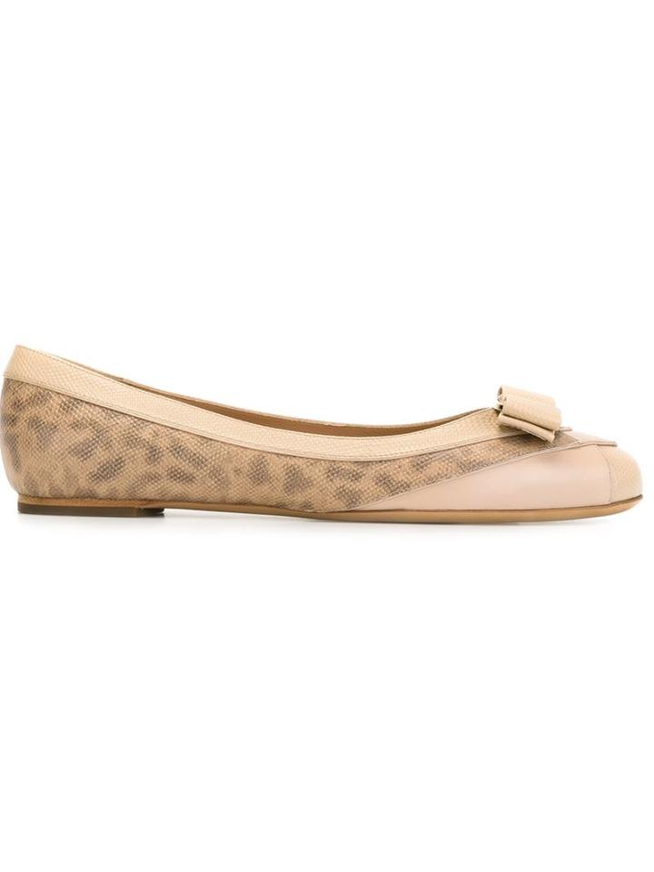 Salvatore Ferragamo Varina Ballerinas, Women's, Size: 5, Nude/neutrals, Calf Leather/leather