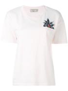 Maison Kitsuné - Embroidered Pocket T-shirt - Women - Cotton - S, Women's, Nude/neutrals, Cotton