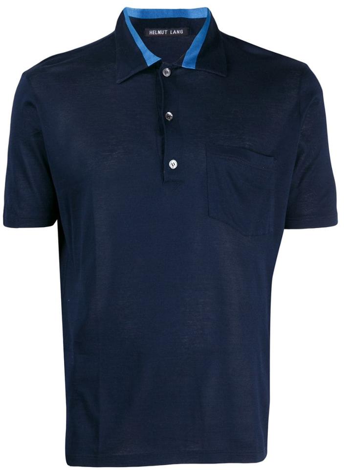 Helmut Lang Pre-owned Collar Detail Polo Shirt - Blue