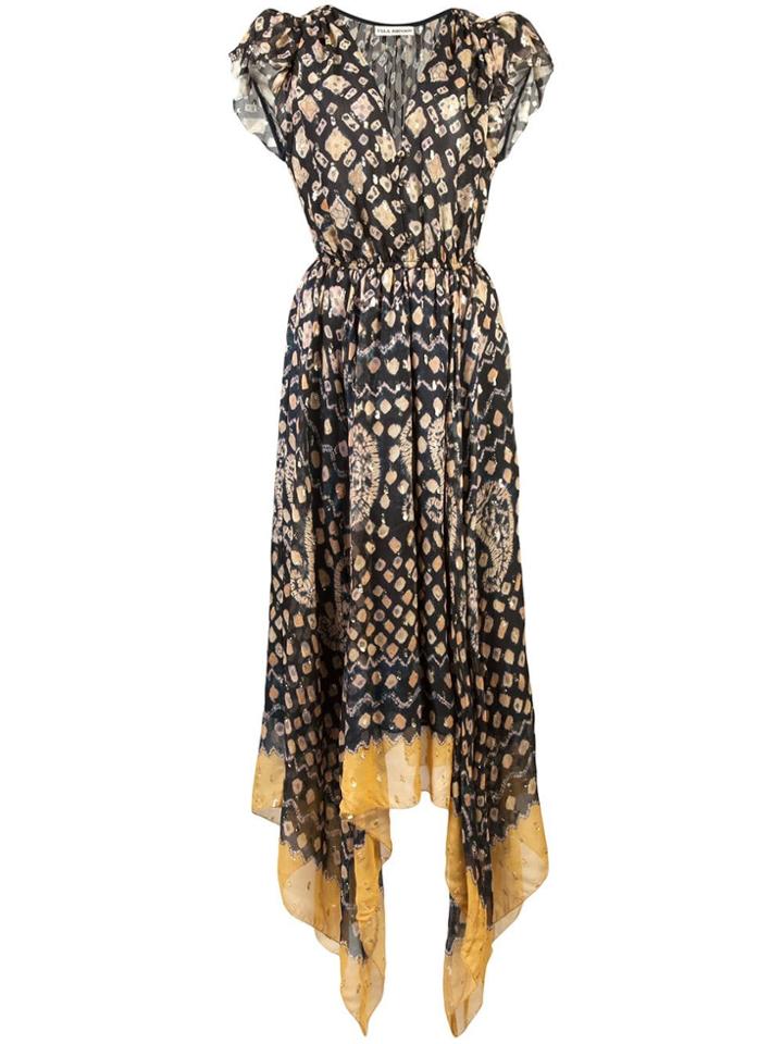 Ulla Johnson Printed Handkerchief Midi Dress - Blue