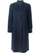 Louis Feraud Vintage Buttoned Coat, Women's, Size: 38, Blue