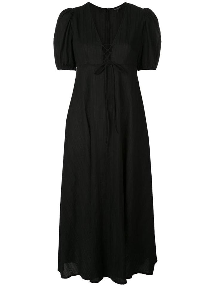 Callipygian Lace-up Maxi Dress - Black