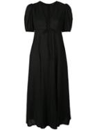 Callipygian Lace-up Maxi Dress - Black