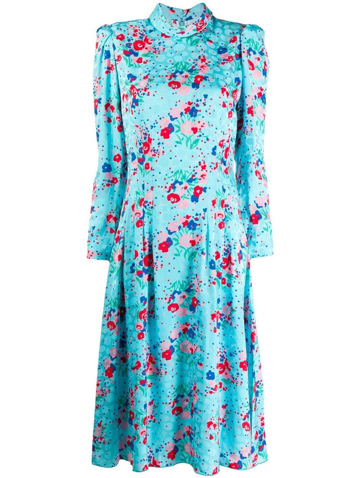 Marc Jacobs Floral Print Dress - Blue