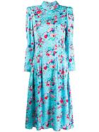 Marc Jacobs Floral Print Dress - Blue