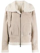 Giorgio Brato Shearling Trimmed Jacket - Neutrals