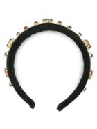 Dolce & Gabbana Crystal-embellished Headband, Women's, Black, Viscose/crystal/brass/silk