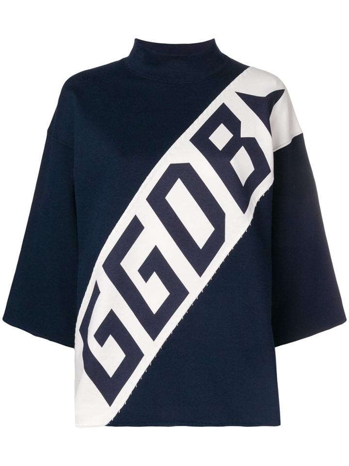 Golden Goose Deluxe Brand Logo Funnel-neck Sweater - Blue