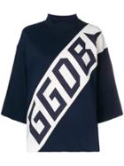 Golden Goose Deluxe Brand Logo Funnel-neck Sweater - Blue