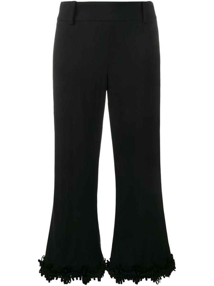 Creatures Of The Wind Fringed Flared Trousers, Women's, Size: 8, Black, Virgin Wool